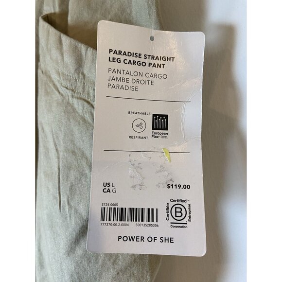 NWT Athleta Paradise Straight Leg Cargo Pants Tan Khaki Large L New - Picture 4 of 7